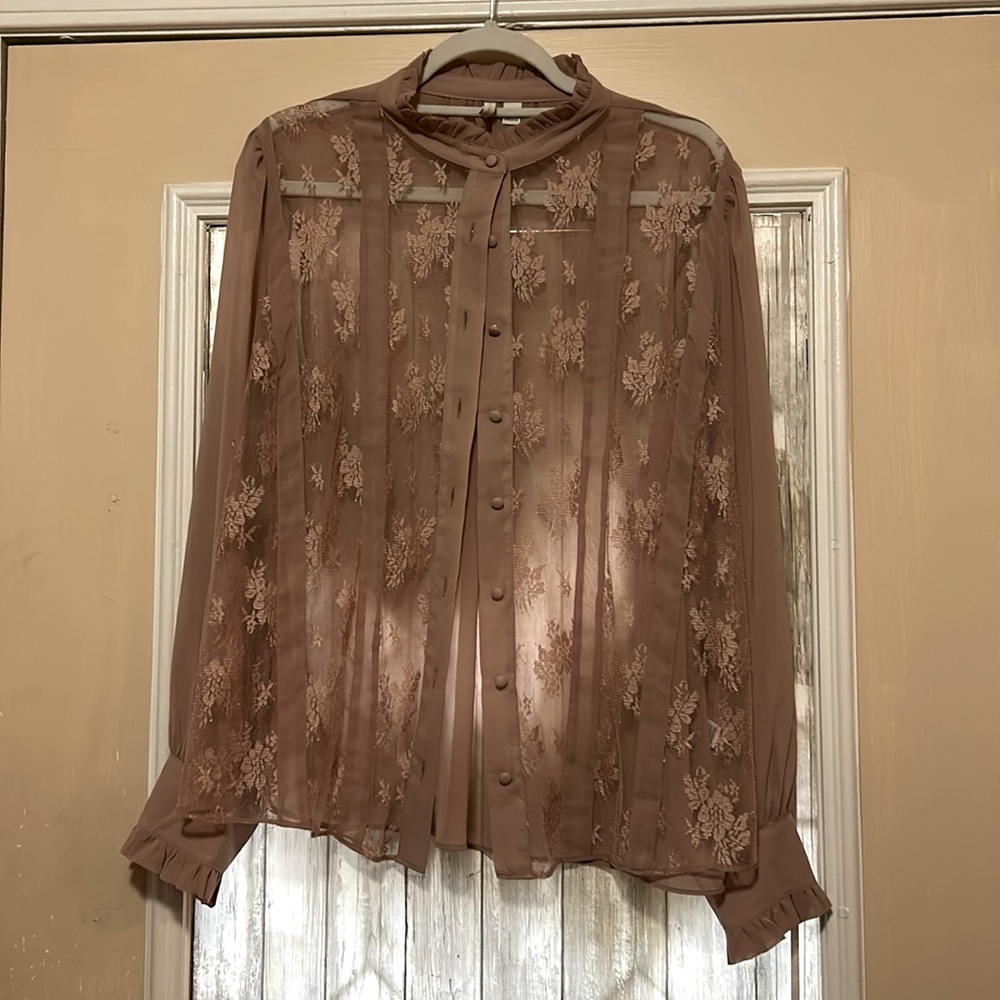 Sheer pink blouse